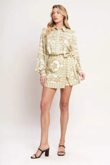 PALM BAZAAR WOVEN SKORT - Flying Tomato - Flyclothing LLC