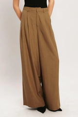 UMBER FLOW WOVEN WIDE LEG PANTS - Flying Tomato - Flyclothing LLC