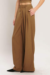 UMBER FLOW WOVEN WIDE LEG PANTS - Flying Tomato - Flyclothing LLC