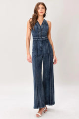COOL STRUCTURE DENIM JUMPSUIT - Flying Tomato - Flyclothing LLC