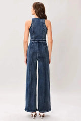 COOL STRUCTURE DENIM JUMPSUIT - Flying Tomato - Flyclothing LLC