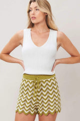 SUNSET STITCH CROCHET KNIT SHORTS - Flying Tomato - Flyclothing LLC