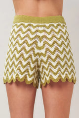 SUNSET STITCH CROCHET KNIT SHORTS - Flying Tomato - Flyclothing LLC