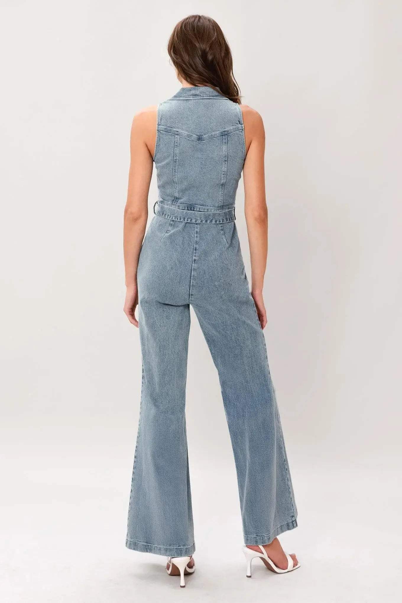 FLARE ICON DENIM JUMPSUIT - Flying Tomato - Flyclothing LLC