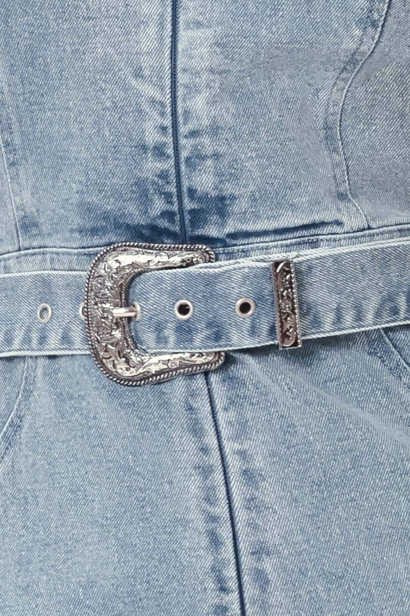FLARE ICON DENIM JUMPSUIT - Flying Tomato - Flyclothing LLC