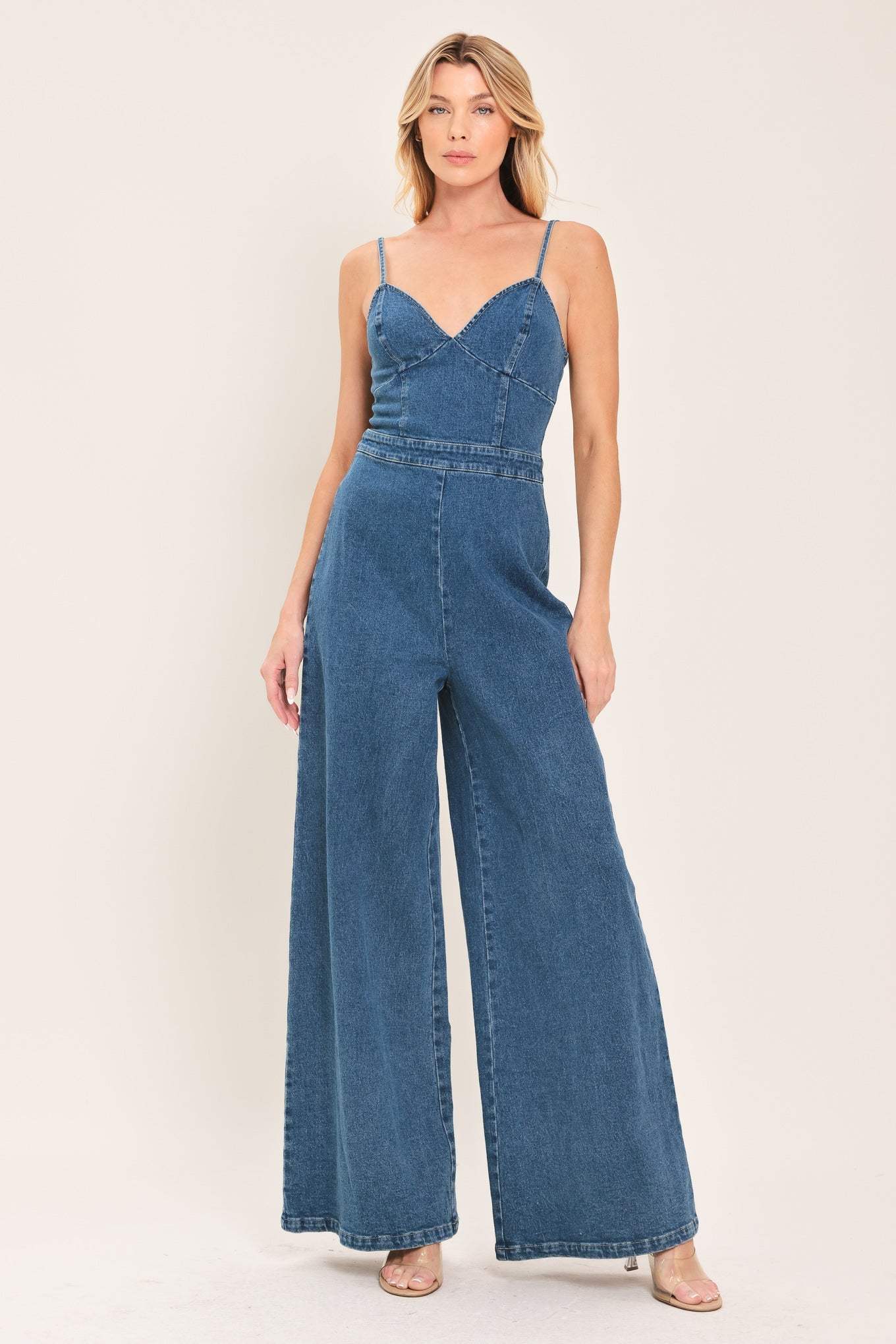JUST A FEELING DENIM JUMPSUIT - Flying Tomato - Flyclothing LLC