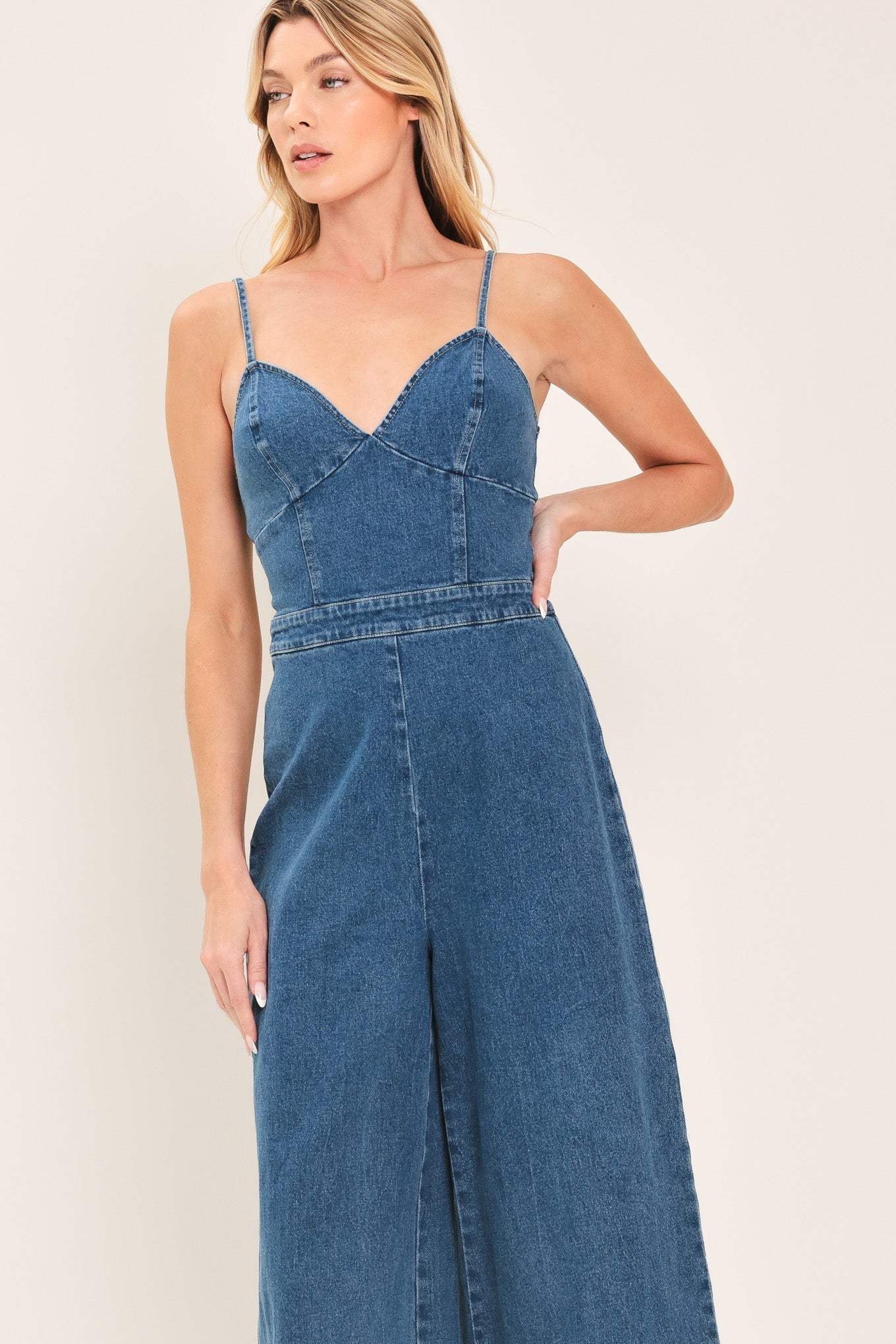 JUST A FEELING DENIM JUMPSUIT - Flying Tomato - Flyclothing LLC
