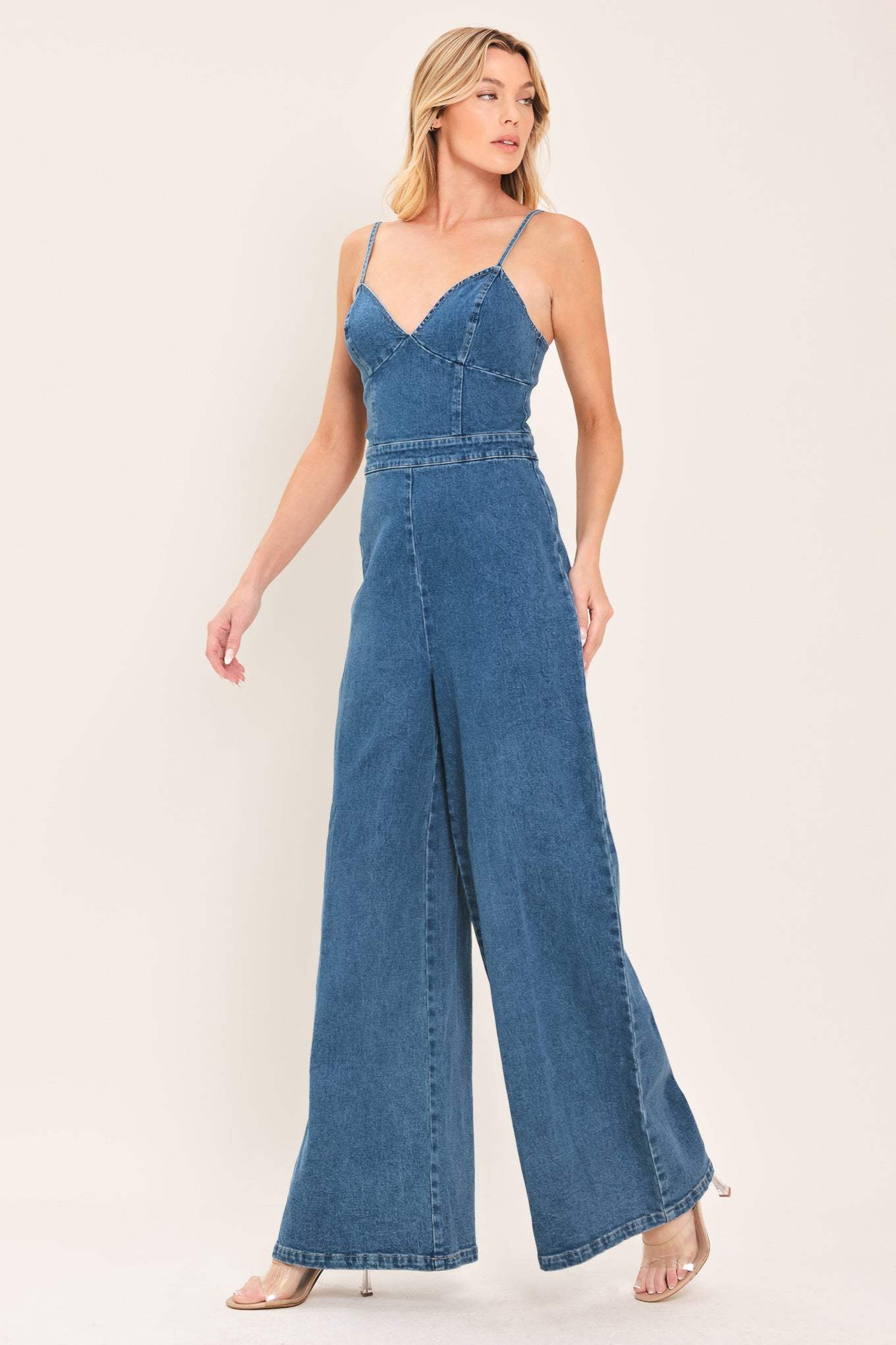 JUST A FEELING DENIM JUMPSUIT - Flying Tomato - Flyclothing LLC