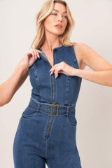 STREET CHIC DENIM JUMPSUIT - Flying Tomato - Flyclothing LLC