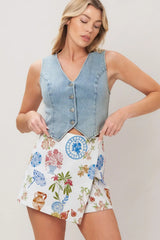 SUMMER ATELIER WOVEN SKORT - Flying Tomato - Flyclothing LLC