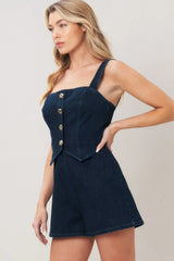 URBAN EDGE DENIM ROMPER - Flying Tomato - Flyclothing LLC