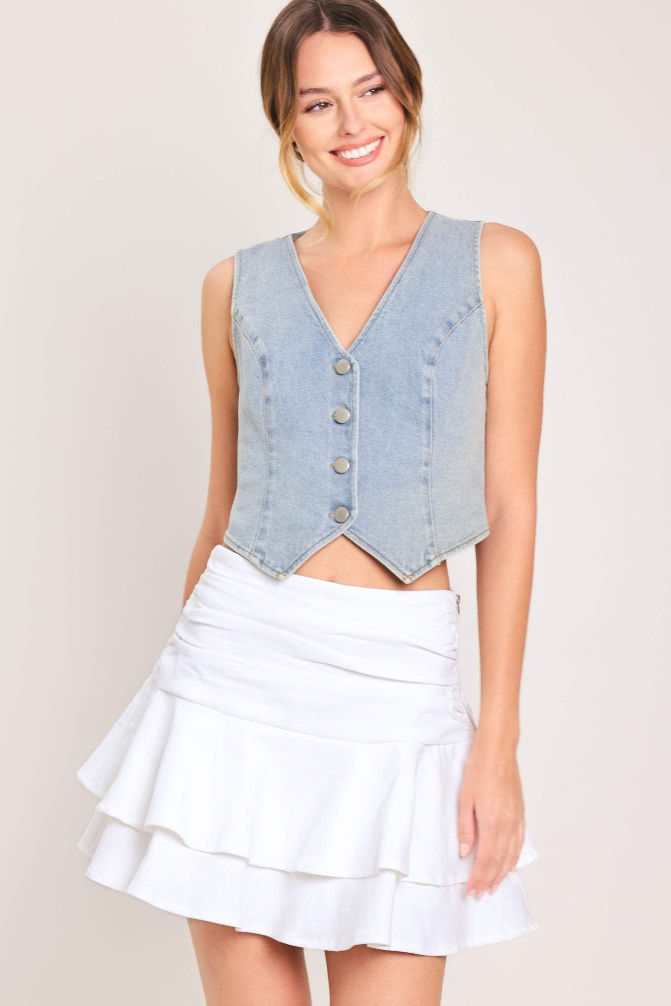 CLOUD FRILL WOVEN SKORT - Flying Tomato - Flyclothing LLC