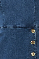 MIDNIGHT DENIM SKORT ROMPER - Flying Tomato - Flyclothing LLC