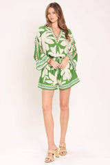 VACATION MODE WOVEN ROMPER