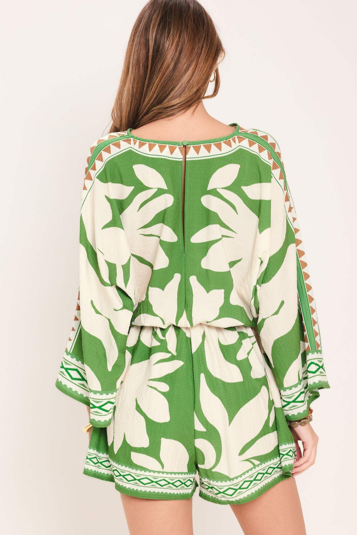 VACATION MODE WOVEN ROMPER
