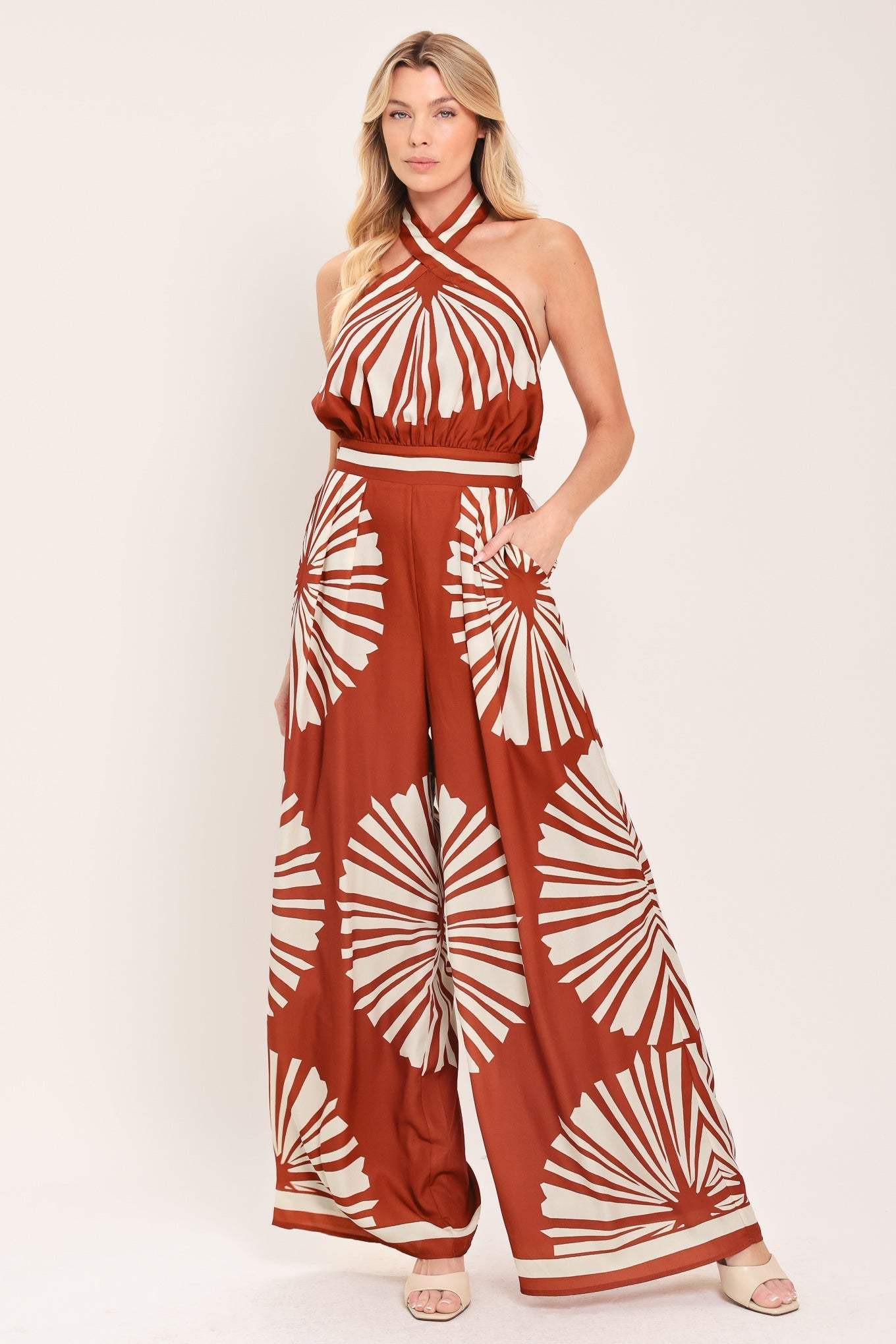SUMMER RADIANCE WOVEN JUMPSUIT - Flying Tomato - Flyclothing LLC