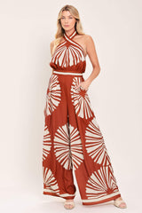 SUMMER RADIANCE WOVEN JUMPSUIT - Flying Tomato - Flyclothing LLC