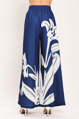 COASTAL BLOOM WOVEN WIDE PANTS - Flying Tomato - Flyclothing LLC