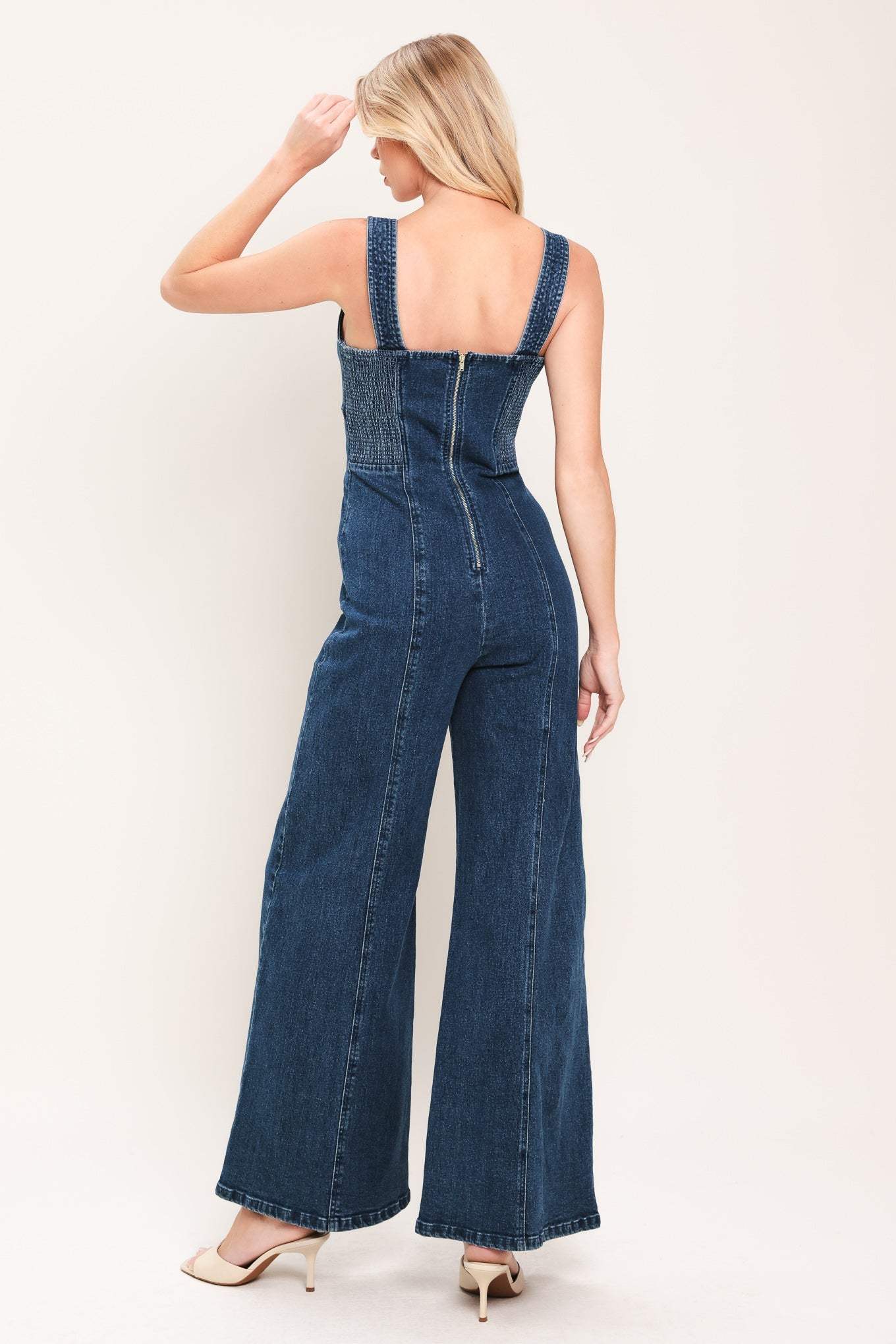 URBAN INDIGO DENIM JUMPSUIT - Flying Tomato - Flyclothing LLC