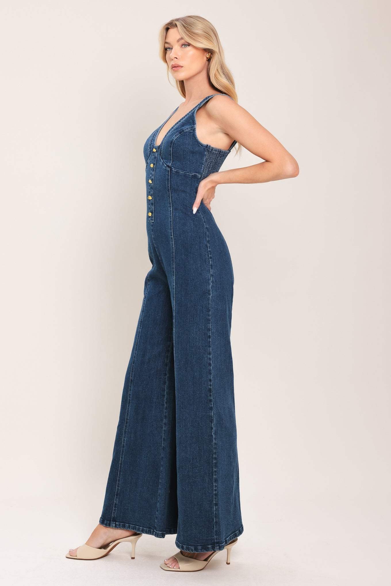 URBAN INDIGO DENIM JUMPSUIT - Flying Tomato - Flyclothing LLC