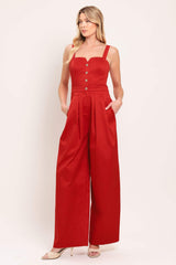 BLACK TIE ROMANCE WOVEN JUMPSUIT