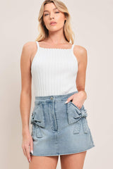 CUTE MOMENT DENIM SKORT - Flying Tomato - Flyclothing LLC