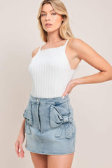 CUTE MOMENT DENIM SKORT - Flying Tomato - Flyclothing LLC