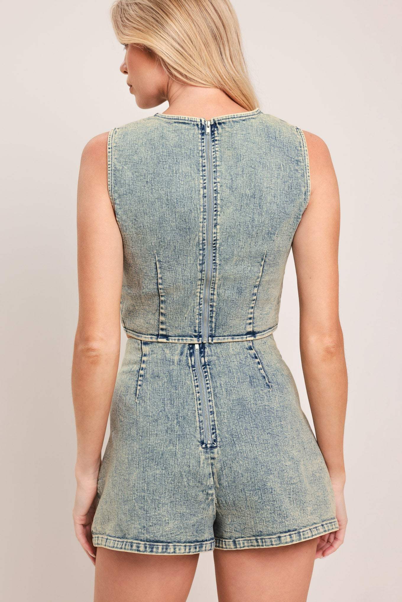 SWEET DETAIL DENIM SKORT - Flying Tomato - Flyclothing LLC