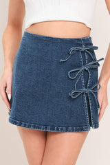 STREET TIE DENIM SKORT - Flying Tomato - Flyclothing LLC