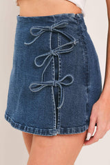 STREET TIE DENIM SKORT - Flying Tomato - Flyclothing LLC