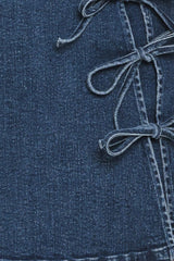 STREET TIE DENIM SKORT - Flying Tomato - Flyclothing LLC