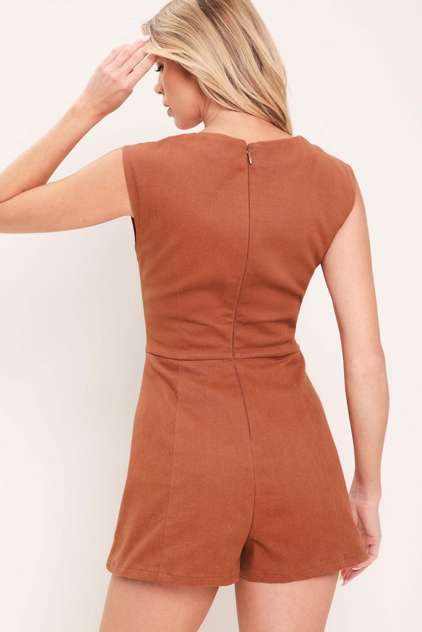 TERRACOTTA CHIC WOVEN ROMPER - Flying Tomato - Flyclothing LLC