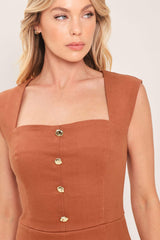 TERRACOTTA CHIC WOVEN ROMPER - Flying Tomato - Flyclothing LLC