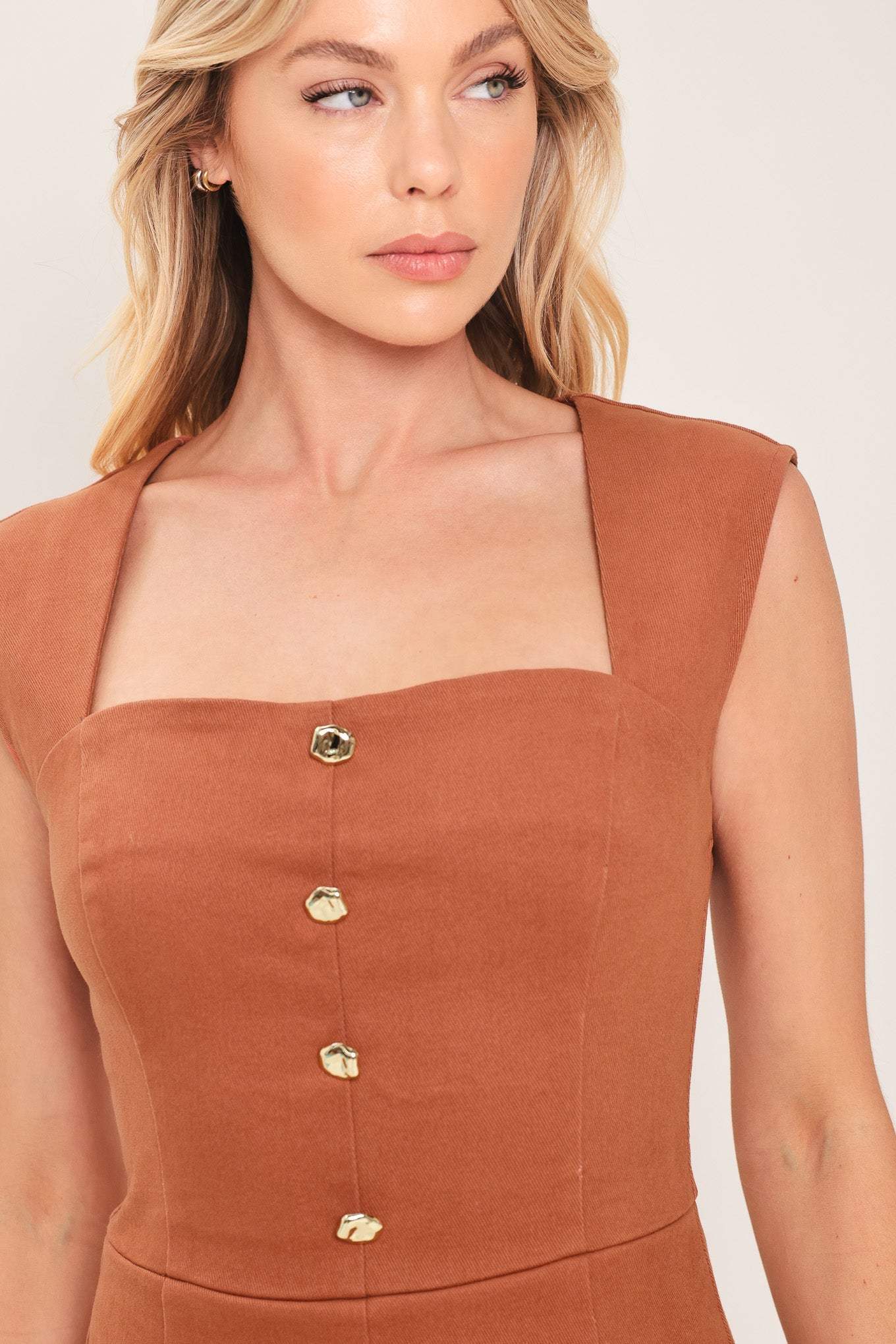 TERRACOTTA CHIC WOVEN ROMPER - Flying Tomato - Flyclothing LLC