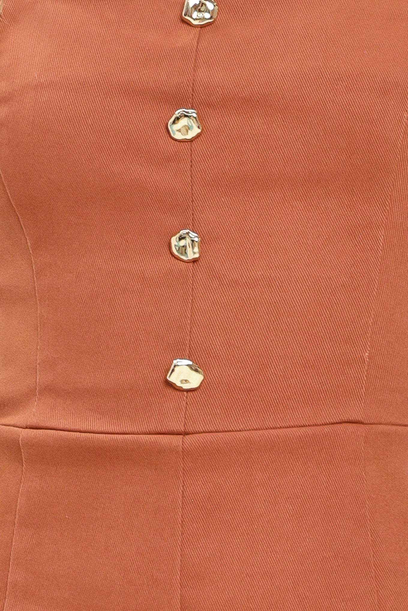 TERRACOTTA CHIC WOVEN ROMPER - Flying Tomato - Flyclothing LLC