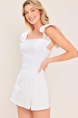 CHAMPAGNE & PEARLS WOVEN ROMPER - Flying Tomato - Flyclothing LLC
