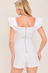 CHAMPAGNE & PEARLS WOVEN ROMPER - Flying Tomato - Flyclothing LLC