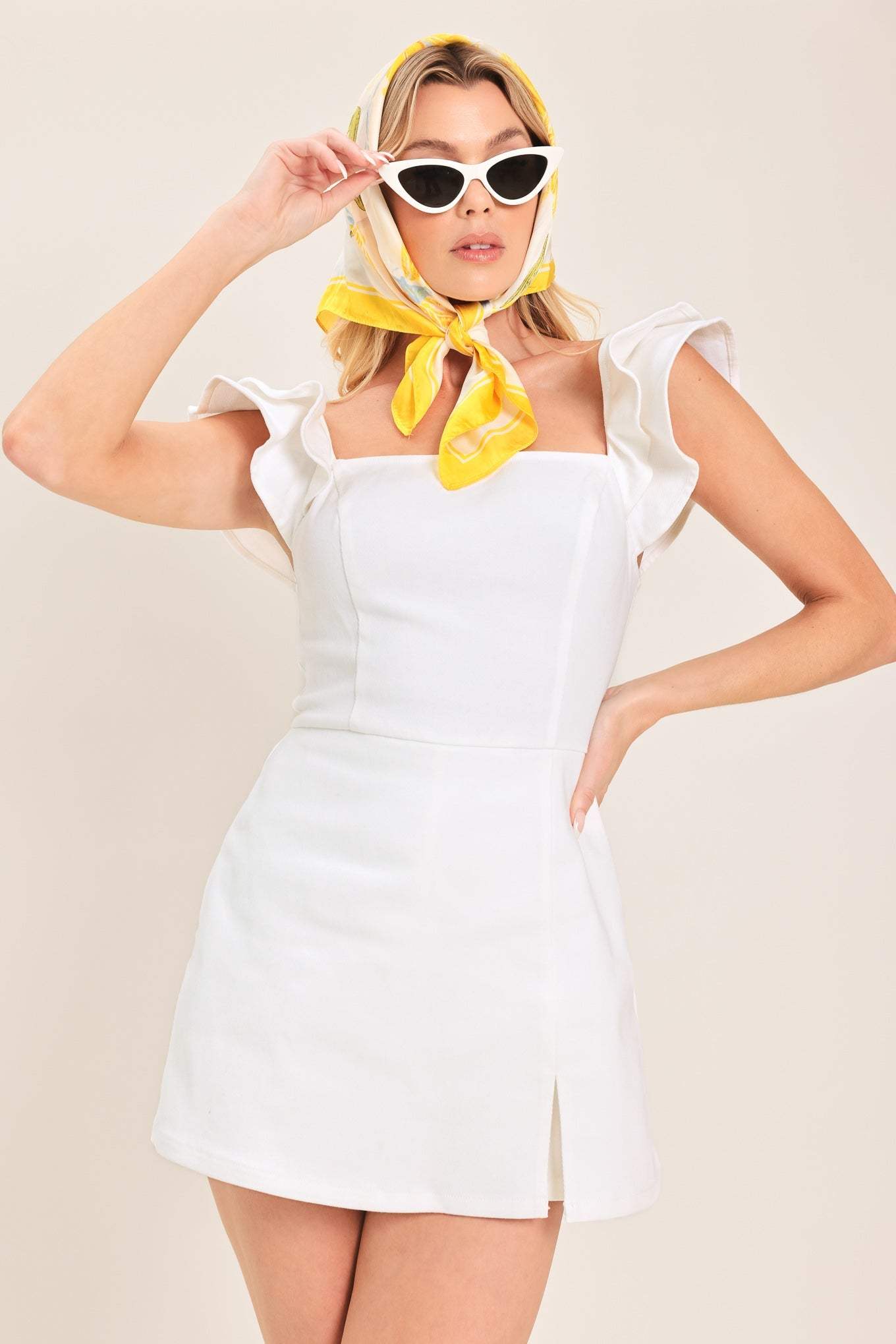 CHAMPAGNE & PEARLS WOVEN ROMPER - Flying Tomato - Flyclothing LLC
