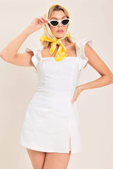 CHAMPAGNE & PEARLS WOVEN ROMPER - Flying Tomato - Flyclothing LLC