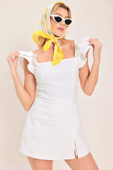 CHAMPAGNE & PEARLS WOVEN ROMPER - Flying Tomato - Flyclothing LLC