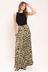JUNGLE GLAM WOVEN WIDE LEG PANTS - Flying Tomato - Flyclothing LLC