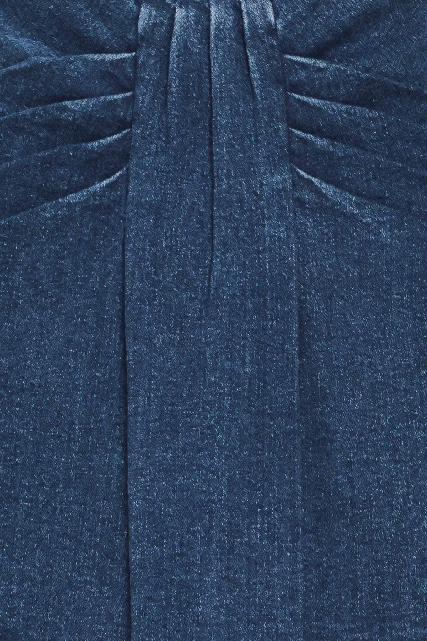 INDIGO RUCHING DENIM SKORT