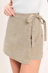 MODERN STRIPE WOVEN SKORT - Flying Tomato - Flyclothing LLC