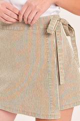 MODERN STRIPE WOVEN SKORT - Flying Tomato - Flyclothing LLC
