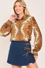 RETRO CAFÉ DENIM SKORT