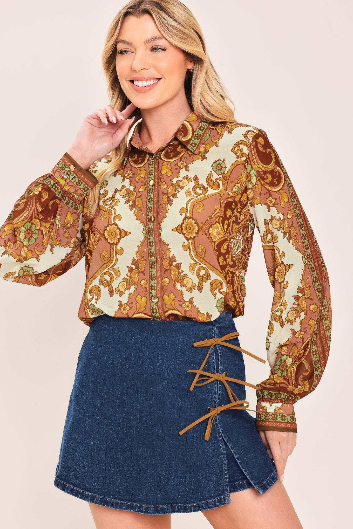 RETRO CAFÉ DENIM SKORT