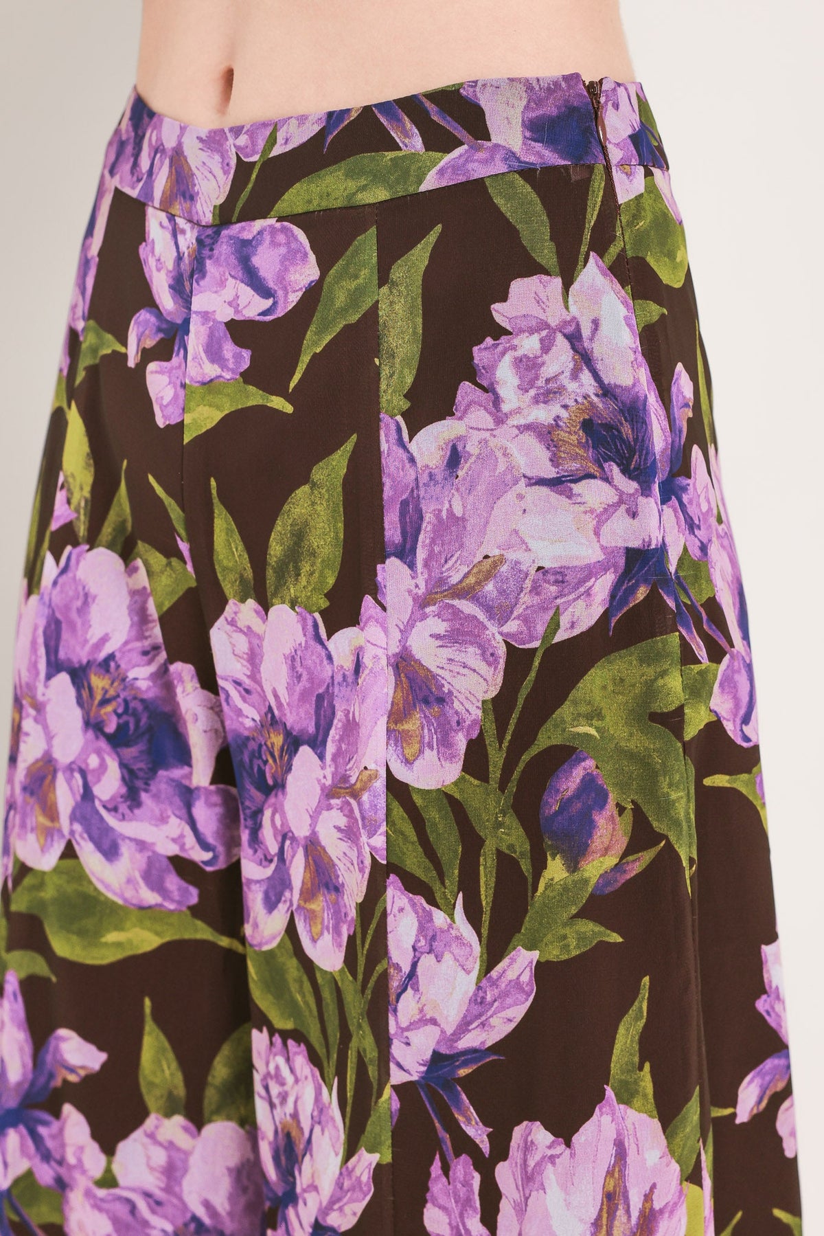 VINTAGE MERLOT WINE/PURPLE PRINTED WIDE-LEG PANTS - Flying Tomato - Flyclothing LLC