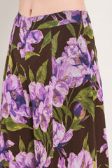 VINTAGE MERLOT WINE/PURPLE PRINTED WIDE-LEG PANTS - Flying Tomato - Flyclothing LLC