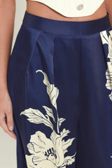 WHITE MAGNOLIA CURRENT WOVEN WIDE LEG PANTS