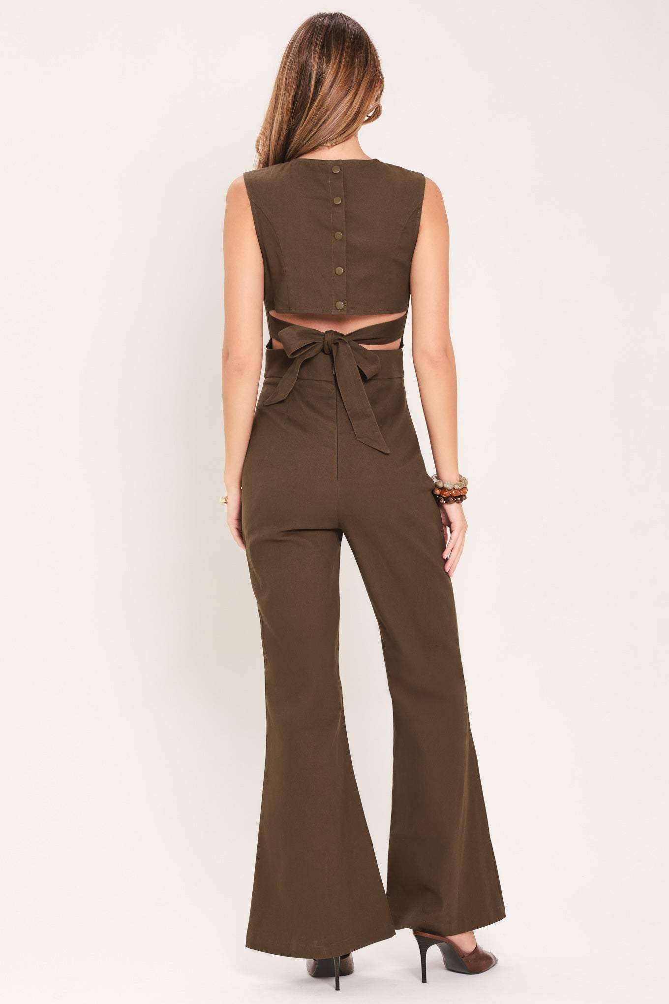 RICH ESPRESSO WOVEN JUMPSUIT